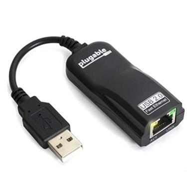 Imagem de Plugable Adaptador de rede com fio USB 2.0 para Ethernet Fast 10/100 LAN – sem driver e compatível com Chromebook, Windows, Linux