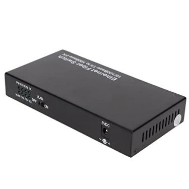Imagem de Conversor de Fibra Ethernet Gigabit de 6 Portas, 10 100 Mbps RX1550 Tx1310nm Ethernet Switch óptico Conversor Com Indicador LED Interruptor Rápido para Rede (plugue americano)