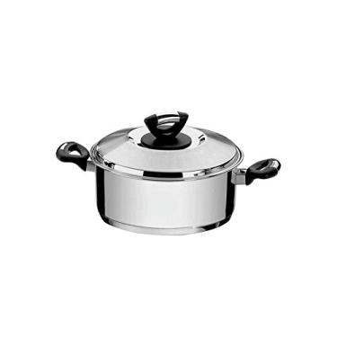 Imagem de Caçarola Rasa Fundo Triplo com Tampa Alças de Baquelite, Tramontina, Solar 62723200, Inox, dimetro de 20 cm, 2.9 L