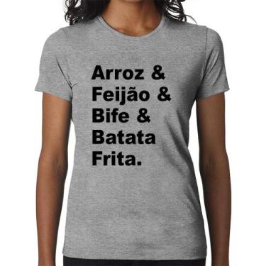 Imagem de Baby Look Arroz & Feijão & Bife & Batata Frita - Foca Na Moda