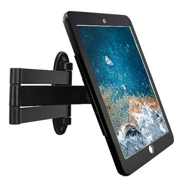 Imagem de WeSTRUGGLE Suporte de parede com dobra para iPad de 9,7 polegadas (6ª, 5ª geração, Air 1 e 2, Pro), excluindo outros 24.6 cm, braço giratório ajustável com trava antifurto, vários ângulos, design