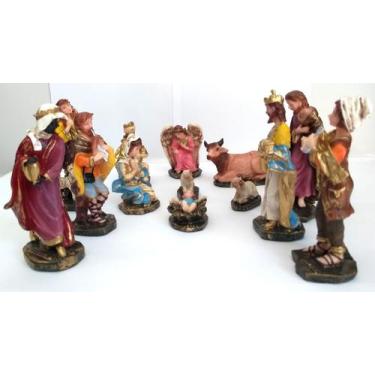 Imagem de Presépio Completo 14 Peças Resina 12 Cm Decoração Natal - Evangelize