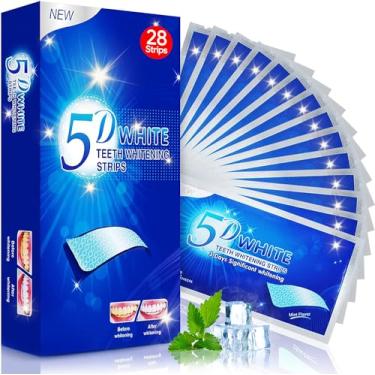 Imagem de NONITON Tiras de clareamento dental 5D, kit de clareamento dental seguro e eficaz ifanze 14 bolsas 28 peças