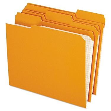 Imagem de Pendaflex Pastas de arquivo coloridas com grade interna, tamanho carta, laranja, corte 1/3, 100/BX (R152 1/3 ORA)