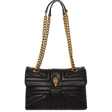 Imagem de Kurt Geiger London Kensington Bolsa de ombro de couro acolchoada média, Preto, Extra Mini