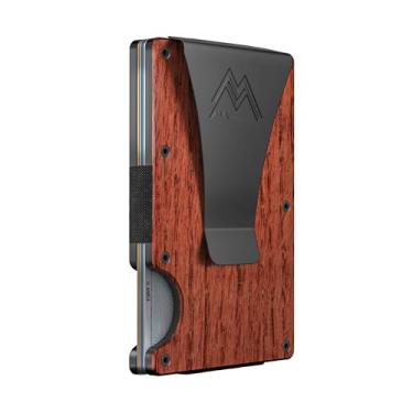 Imagem de Carteira minimalista Mountain Voyage para homens e mulheres com clipe para dinheiro ou alça para dinheiro - Carteira masculina de metal com bloqueio de RFID - Carteira fina resistente a arranhões -