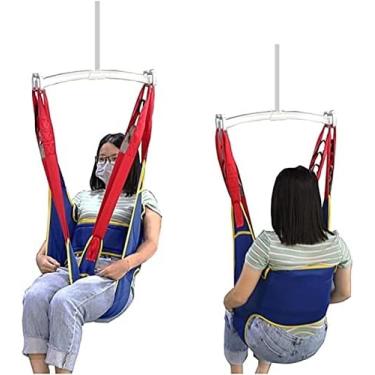 Imagem de Estilingue de elevação de toalete, eslinga de elevação de paciente, eslinga de toalete de paciente médico com abertura de cômoda, eslinga de chuveiro de perna dividida com suporte de quatro