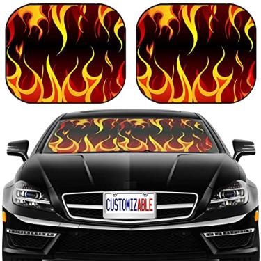 Imagem de MSD Para-sol para carro Para-brisa Guarda-sol Universal Fit Pacote com 2, Bloquear brilho solar, UV e calor, proteger o interior do carro, ID da imagem: 6052294 Inferno Fire Vector Background for