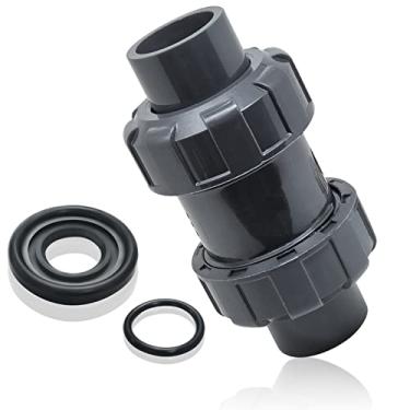 Imagem de Válvula de retenção de PVC True Union, válvula de retenção utilitária de porta completa deslizante de 2,5 cm, válvula de retenção de bola de piscina com soquete Sch80 para prevenção de refluxo