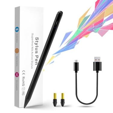 Imagem de Lápis Stylus 2020 iPad Air 4ª geração de 10,9 polegadas com rejeição de palma, carregamento tipo C e canetas substituíveis de ponta fina de 1,5 mm, compatível com Apple Pencil para iPad Air 4ª geração de 11 polegadas, preto