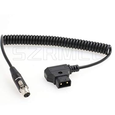 Imagem de SZRMCC TVLogic VFM Monitor Alphatron EVF Cabo de alimentação espiral D-tap 2 pinos macho para Mini XLR 4 pinos fêmea