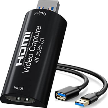 Imagem de AMZHRLY Placa de captura de vídeo HDMI para USB 3.0 4K 1080p 60FPS Cam Link Card Game Capture Card Card Dispositivo de captura de tela para streaming, jogos, videoconferência, ensino, transmissão ao