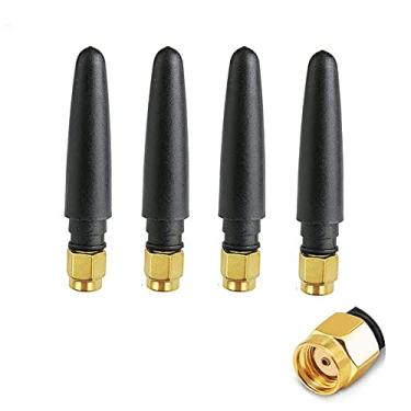 Imagem de CORONIR Antena FPV 2.4G Mini WiFi para roteador, PC, Mini-itx, placa-mãe TuffTalk WiFi 6 cartões FPV TX transmissor Thinkcentre RP-SMA macho dipolo chicote antenas omnidirecionais, pacote com 4