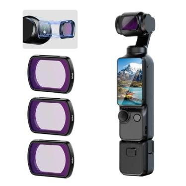Imagem de ULANZI Conjunto de filtros PK-03 ND compatível com DJI OSMO Pocket pacote com 3-3 filtros magnéticos ND16 ND64 ND256, ultra leve, apenas 1,2 g, moldura de alumínio de vidro óptico HD multi revestido