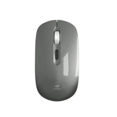 Imagem de Mouse Sem Fio C3Tech M-W80GY Cinza bateria Recarregável, Ergonomico, Ambidestro, Botão Scroll Metálico, 1600 DPI, Silencioso, Compatível com Windows, Linux, MacOS