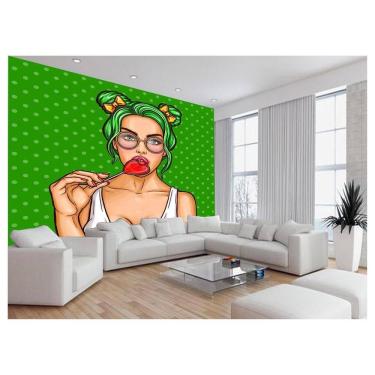 Imagem de Papel De Parede 3D Arte Rosto Mulher Colorido 3,5M Tra148