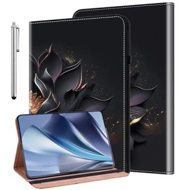 Imagem de KEFBWAO Capa para Lenovo Tab P12 TB370FU de 12,7 polegadas, capa protetora de couro para Lenovo Tab P12, Lotus roxo