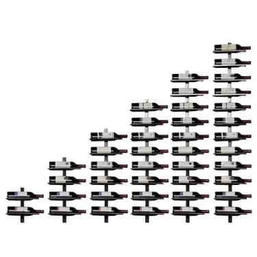 Imagem de Prateleira De Exposição De Garrafas De Bebidas Modernas, Suporte De Vinho Suspenso De Metal Para Bar, Suporte De Vinho Estreito Montado Na Parede, Fácil De Montar(Black)