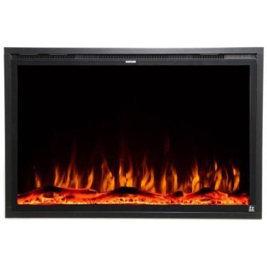 Imagem de Lareira Elétrica de Embutir A67x101L com Controle de Temperatura, 110V 1500W, Touchstone 80052, Preta