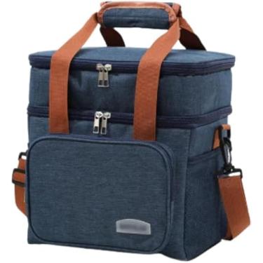 Imagem de Bolsa Térmica Premium Dois Compartimentos, Bolsa Térmica, Lancheira Para Marmita, Passeio, Escola, Faculdade, Bolsa Térmica Com Alça, Lanches, Bebidas – Ideal Para Piqueniques, Viagens PREMIUM
