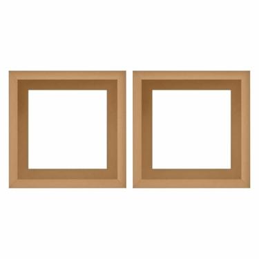 Imagem de Kit 2 Nichos Decorativos em MDF Cru para Parede - 20x20x12cm Cor:NATURAL;Tamanho:20X20X12CM