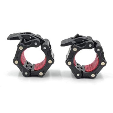 Imagem de VMFTS Grampos de barra olímpicos de 5 cm com ímãs, clipes magnéticos antiderrapantes de 50 mm, clipes de barra de liberação rápida para barras de halterofilismo, aparelhos de musculação