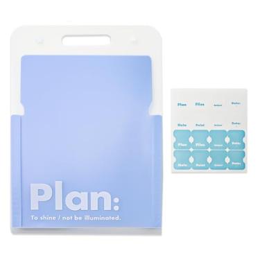 Imagem de Bolsa de documentos A4 com organizador de clipe de fichário, protetores de documentos com divisórias e bolsos - Organizador de arquivos sanfonados (abertura superior, azul)