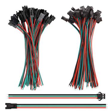 Imagem de mxuteuk 20 pares 22 AWG JST SM Plug 3 pinos macho para fêmea LED conector adaptador cabo elétrico 150 mm para WS2812B WS2812 WS2811