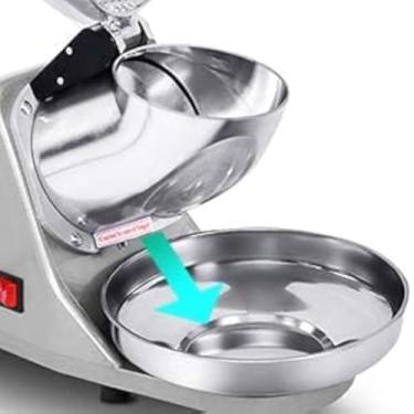 Imagem de Máquina elétrica de triturador de gelo com tigela de aço inoxidável, almofadas antiderrapantes, capacidade de 1450R/M, 65KG/H, máquina de fazer cone de neve para coquetéis, sorvete, vitaminas, suco frio