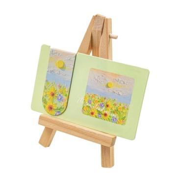 Imagem de 10 peças - Pintura a óleo belo cenário marcador magnético classificação de livro de estudante clipe de página de papel dupla face - língua de flor brilhante - 10 cm * 6 cm (incluindo cartão de papel)