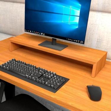 Imagem de Suporte p/ Monitor MDF Mesa Escritório 70cm x 20cm Freijó F5 - F5 Offi