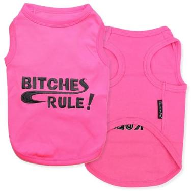 Imagem de Camisetas de roupas para cães e gatos parisienses com segurança, xerife, FBI, Bitches Love Me, Policia, Bitches Rule, These R My Bitches