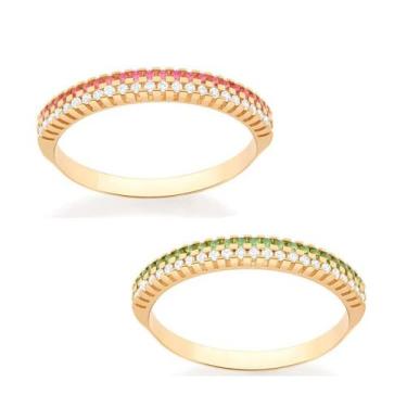 Imagem de Aparador de aliança anel banhado ouro 3x 24k 18k e 22k rommanel cravej