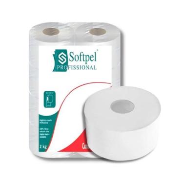 Imagem de Papel higiênico branco softpel rolão (10cmx200m). c/ 8 rolos - TAMAROZ