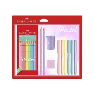 Imagem de Kit Tons Pastel Faber-castel Lápis + Canetinha Vai E Vem - Faber-Caste