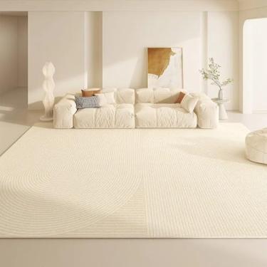 Imagem de Sala de estar Tapete Casa Bege Grande Área Listrada Quarto Cabeceira Tapete Macio Sala de Estudo Mesa de Centro Tapete de Pelúcia, SY2217, QD, A, 300x400CM