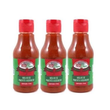 Imagem de Kit Molho De Pimenta Mendez 215Ml 03 Red Pepper Habanero