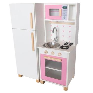Imagem de Kit Mini Cozinha Infantil com Geladeira - Eita Casa Perfeita, Rosa