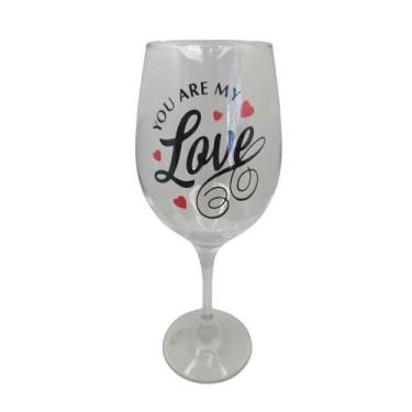 Imagem de Taça Frase Love Namorados Casal Personalizada Vinho 490Ml - Meta Ataca