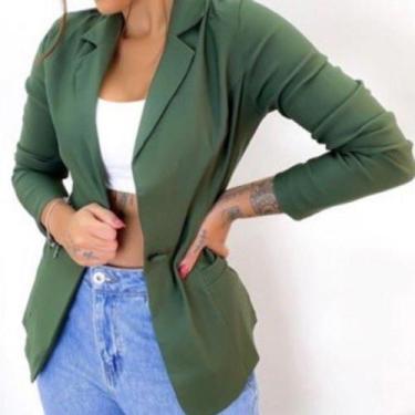 Imagem de Blazer Max Alongado Casaco Feminino Acinturado Bengaline Varias Cores 