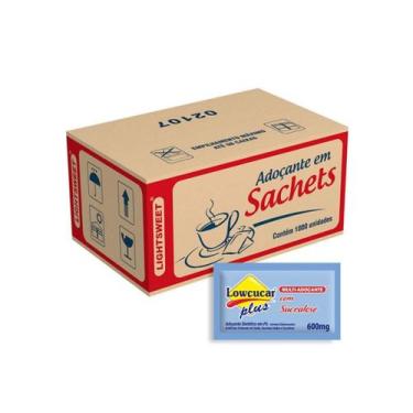 Imagem de Adoçante mult plus lowçucar sachê 0,6g c/ 1.000 unidades - LOWÇÚCAR