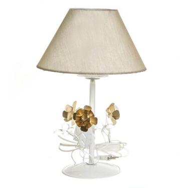 Imagem de Abajur Metal Floral Flor Dourada Quarto Bebê Infantil - Potinho de mel