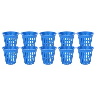 Imagem de Cesta de plantio, 10 peças Cesta de plantio Cesta de cultivo hidropônico Copo de malha de planta de plástico para projetos de esverdeamento de jardim de varanda(azul)