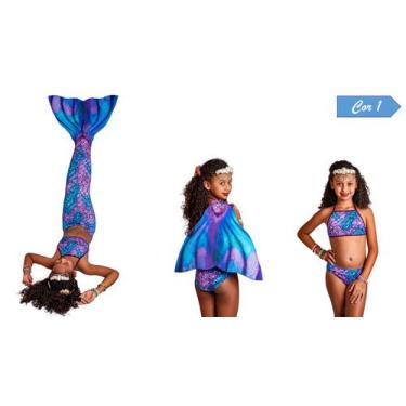 Imagem de Cauda De Sereia Infantil + Nadadeira + Top - Pronta Entrega - Rey Shop