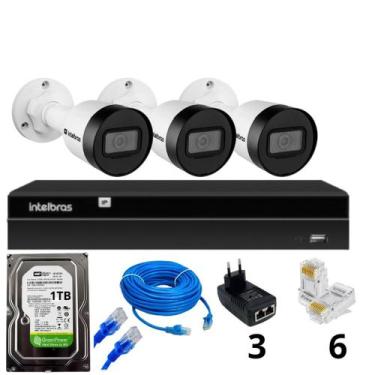 Imagem de Kit Intelbras 3 câmeras IP Vipc 1230B  NVD 1404 C/HD 1TB