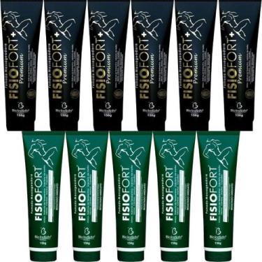 Imagem de Kit 6 Pomada Massageadora Fisiofort Premium 150g + 5 Pomada Massageado