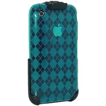 Imagem de Amzer Luxe Argyle Skin Case Holster Protetor de Tela Combo - Azul