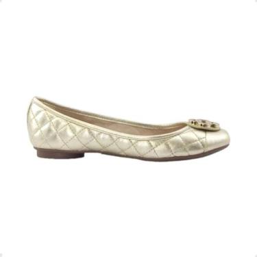 Imagem de Sapatilha Feminina Bico Redondo Capodarte Dourada, Pale gold, 35