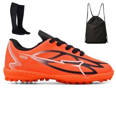 Imagem de Kit Chuteira Infantil Futebol Campo Society Meninos + Mochila + Meião 