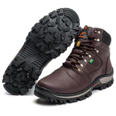 Imagem de Bota Coturno Masculino Confortável Para Trabalho e Trilhas Marrom - Fr